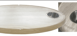 Kunststof ovale tafel met White teak look